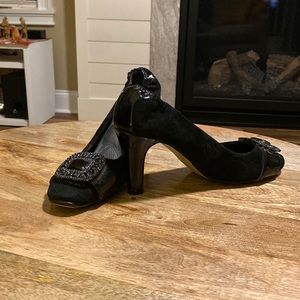 Adrienne Vittadini Jeweled Leather Pump